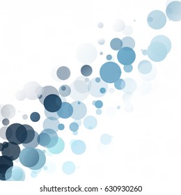 Bubbles Circle Dots Unique Blue Bright Vector Background