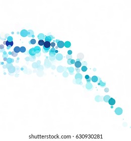 Bubbles Circle Dots Unique Blue Bright Vector Background