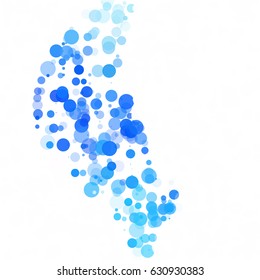 Bubbles Circle Dots Unique Blue Bright Vector Background