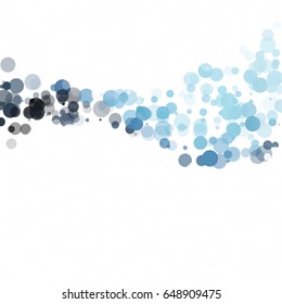 Bubbles Circle Dots Unique Blue Bright Vector Background
