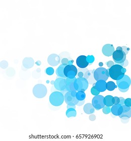 Bubbles Circle Dots Unique Blue Bright Vector Background