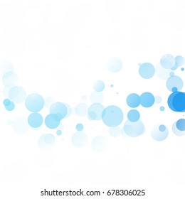 Bubbles Circle Dots Unique Blue Bright Vector Background