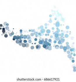 Bubbles Circle Dots Unique Blue Bright Vector Background