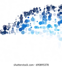 Bubbles Circle Dots Unique Blue Bright Vector Background