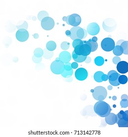 Bubbles Circle Dots Unique Blue Bright Vector Background