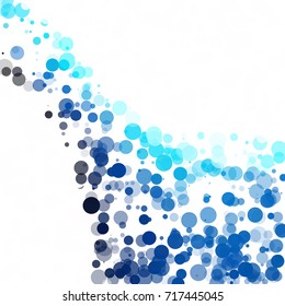 Bubbles Circle Dots Unique Blue Bright Vector Background