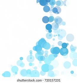 Bubbles Circle Dots Unique Blue Bright Vector Background