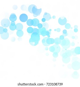 Bubbles Circle Dots Unique Blue Bright Vector Background