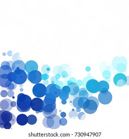 Bubbles Circle Dots Unique Blue Bright Vector Background
