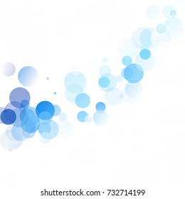 Bubbles Circle Dots Unique Blue Bright Vector Background