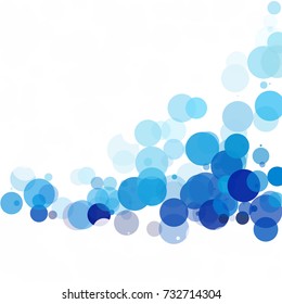 Bubbles Circle Dots Unique Blue Bright Vector Background