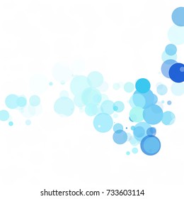 Bubbles Circle Dots Unique Blue Bright Vector Background