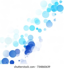 Bubbles Circle Dots Unique Blue Bright Vector Background