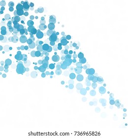Bubbles Circle Dots Unique Blue Bright Vector Background