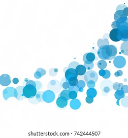 Bubbles Circle Dots Unique Blue Bright Vector Background