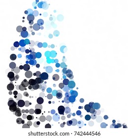 Bubbles Circle Dots Unique Blue Bright Vector Background