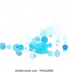 Bubbles Circle Dots Unique Blue Bright Vector Background