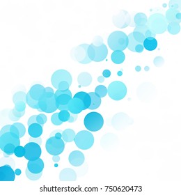 Bubbles Circle Dots Unique Blue Bright Vector Background