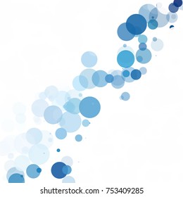 Bubbles Circle Dots Unique Blue Bright Vector Background
