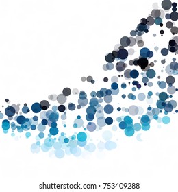 Bubbles Circle Dots Unique Blue Bright Vector Background