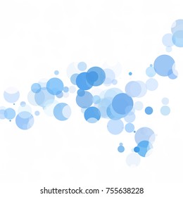 Bubbles Circle Dots Unique Blue Bright Vector Background