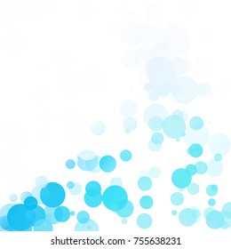 Bubbles Circle Dots Unique Blue Bright Vector Background
