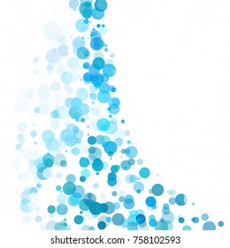 Bubbles Circle Dots Unique Blue Bright Vector Background