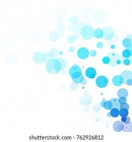 Bubbles Circle Dots Unique Blue Bright Vector Background