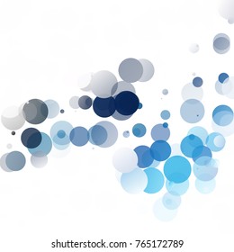 Bubbles Circle Dots Unique Blue Bright Vector Background