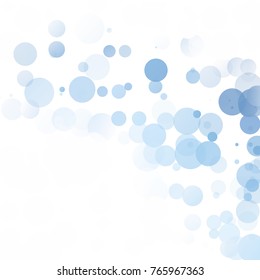 Bubbles Circle Dots Unique Blue Bright Vector Background
