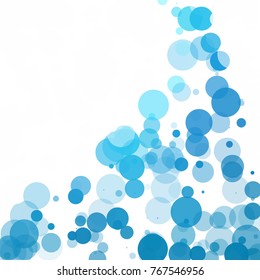 Bubbles Circle Dots Unique Blue Bright Vector Background