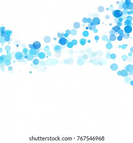 Bubbles Circle Dots Unique Blue Bright Vector Background