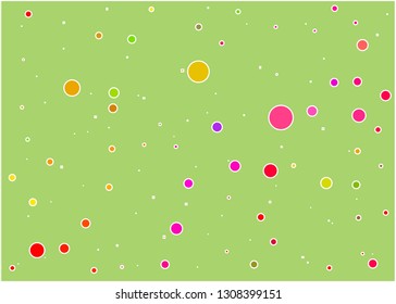 Bubbles Circle Dots Unique Colorful Bright Vector Background