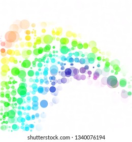 Bubbles Circle Dots Unique Colorful Bright Vector Background