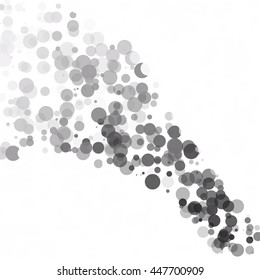 Bubbles Circle Dots Unique Gray White Bright Vector Background