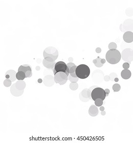 Bubbles Circle Dots Unique Gray White Bright Vector Background
