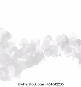 Bubbles Circle Dots Unique Gray White Bright Vector Background