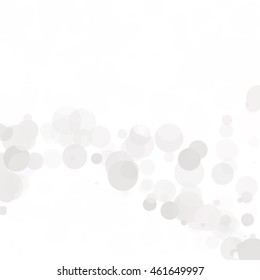 Bubbles Circle Dots Unique Gray White Bright Vector Background