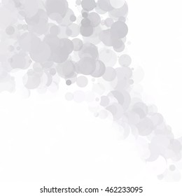 Bubbles Circle Dots Unique Gray White Bright Vector Background