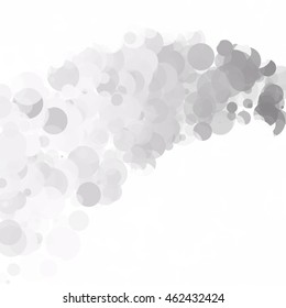 Bubbles Circle Dots Unique Gray White Bright Vector Background