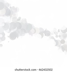Bubbles Circle Dots Unique Gray White Bright Vector Background