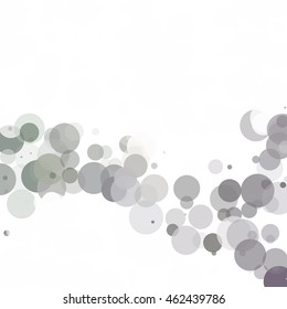 Bubbles Circle Dots Unique Gray White Bright Vector Background