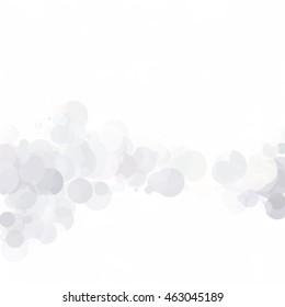 Bubbles Circle Dots Unique Gray White Bright Vector Background