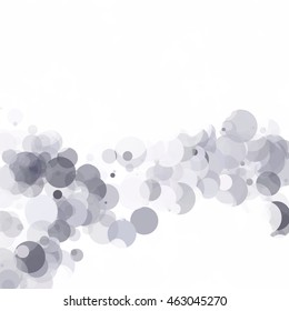 Bubbles Circle Dots Unique Gray White Bright Vector Background