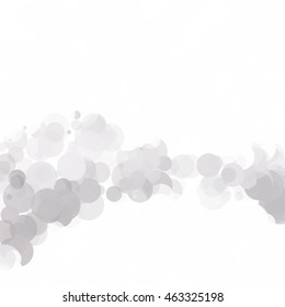 Bubbles Circle Dots Unique Gray White Bright Vector Background