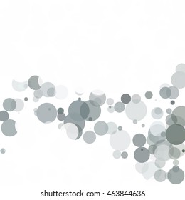 Bubbles Circle Dots Unique Gray White Bright Vector Background