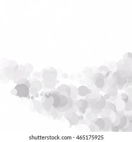 Bubbles Circle Dots Unique Gray White Bright Vector Background