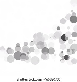 Bubbles Circle Dots Unique Gray White Bright Vector Background