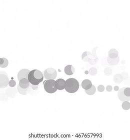 Bubbles Circle Dots Unique Gray White Bright Vector Background