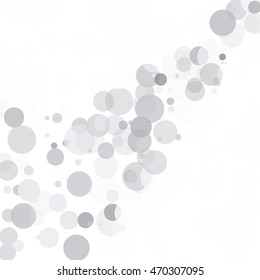 Bubbles Circle Dots Unique Gray White Bright Vector Background